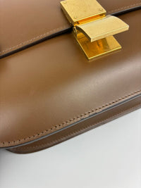 Classic Box Bag Brown Smooth Leather