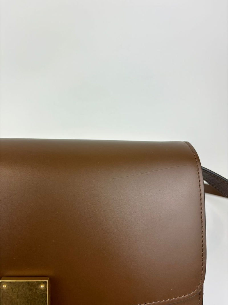 Classic Box Bag Brown Smooth Leather