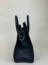 Nano Luggage Tote Bag Dark Blue Leather