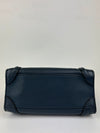 Nano Luggage Tote Bag Dark Blue Leather