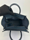 Nano Luggage Tote Bag Dark Blue Leather