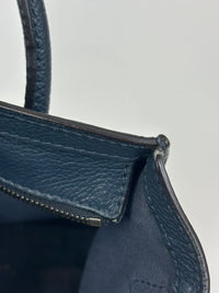 Nano Luggage Tote Bag Dark Blue Leather