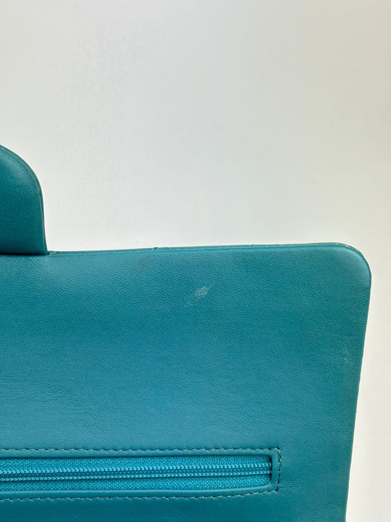 Classic Medium Flap in Turquoise Lambskin SHW