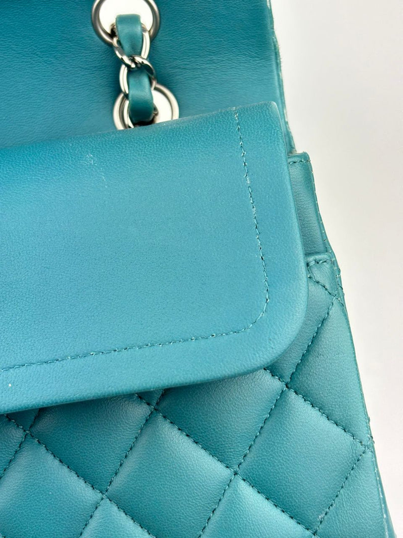 Classic Medium Flap in Turquoise Lambskin SHW