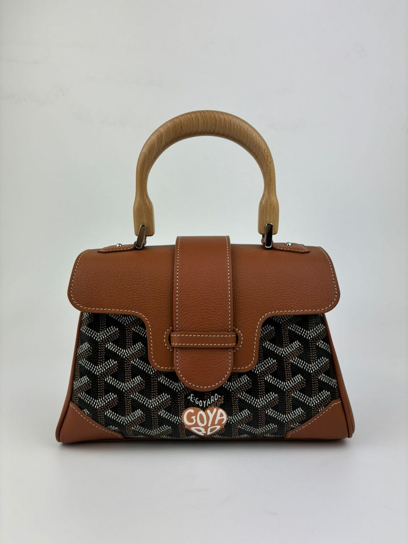 Goyard Mini Saigon with Love Logo Goyardine Brown&nbsp;(Cash Price in Description)