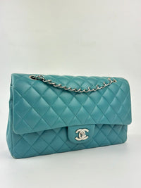 Classic Medium Flap in Turquoise Lambskin SHW