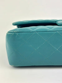 Classic Medium Flap in Turquoise Lambskin SHW