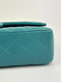 Classic Medium Flap in Turquoise Lambskin SHW