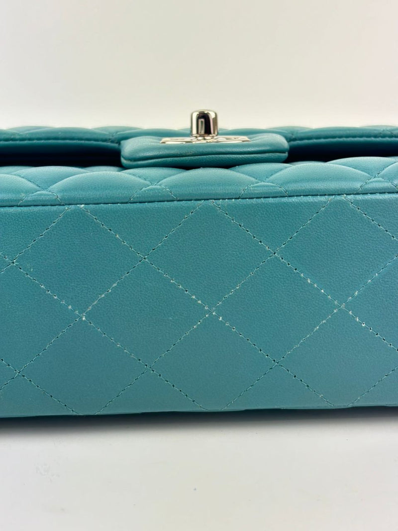 Classic Medium Flap in Turquoise Lambskin SHW