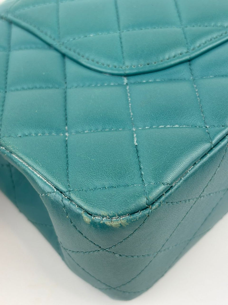 Classic Medium Flap in Turquoise Lambskin SHW