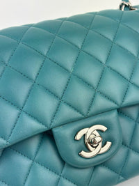 Classic Medium Flap in Turquoise Lambskin SHW