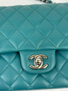 Classic Medium Flap in Turquoise Lambskin SHW