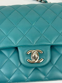 Classic Medium Flap in Turquoise Lambskin SHW