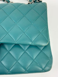 Classic Medium Flap in Turquoise Lambskin SHW