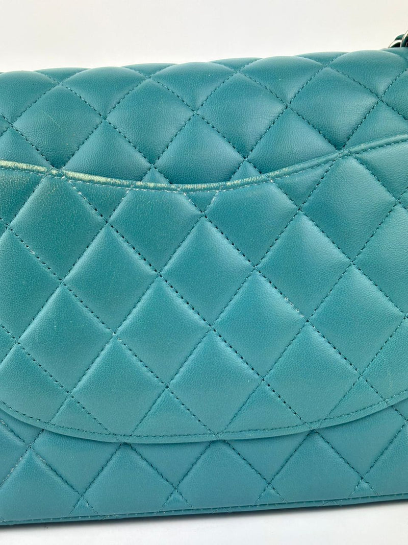 Classic Medium Flap in Turquoise Lambskin SHW