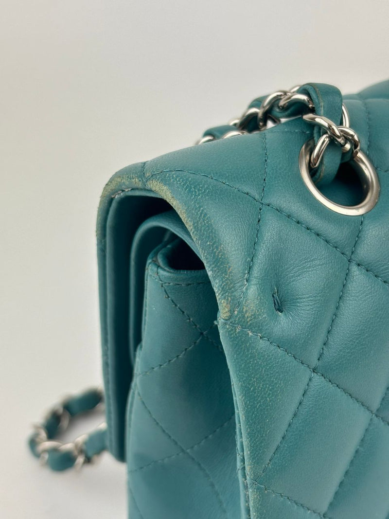 Classic Medium Flap in Turquoise Lambskin SHW