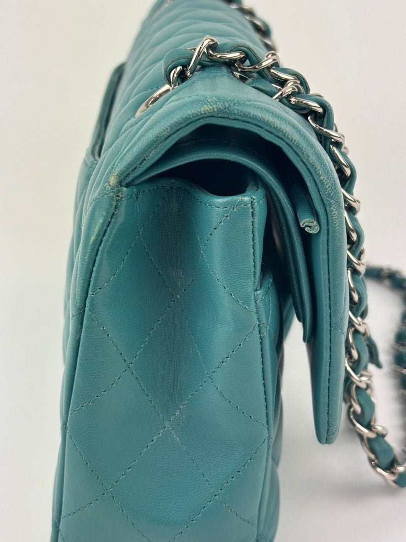 Classic Medium Flap in Turquoise Lambskin SHW