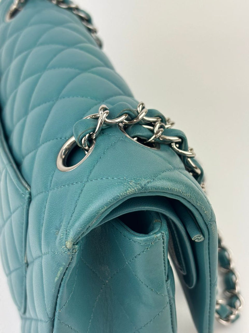 Classic Medium Flap in Turquoise Lambskin SHW