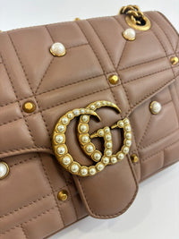 Small Marmont Shoulder Bag Faux Pearl Beige