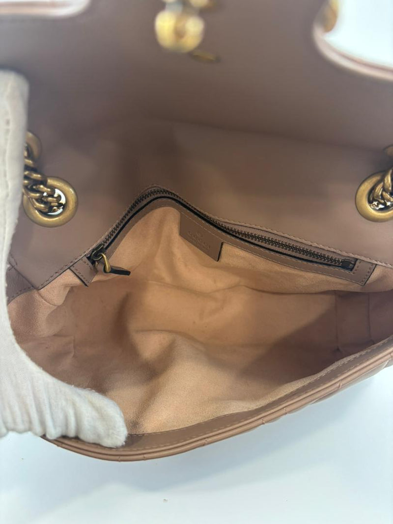 Small Marmont Shoulder Bag Faux Pearl Beige