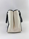 Beige/Black Canvas/Calfskin Navy Medium Cabas Tote Bag