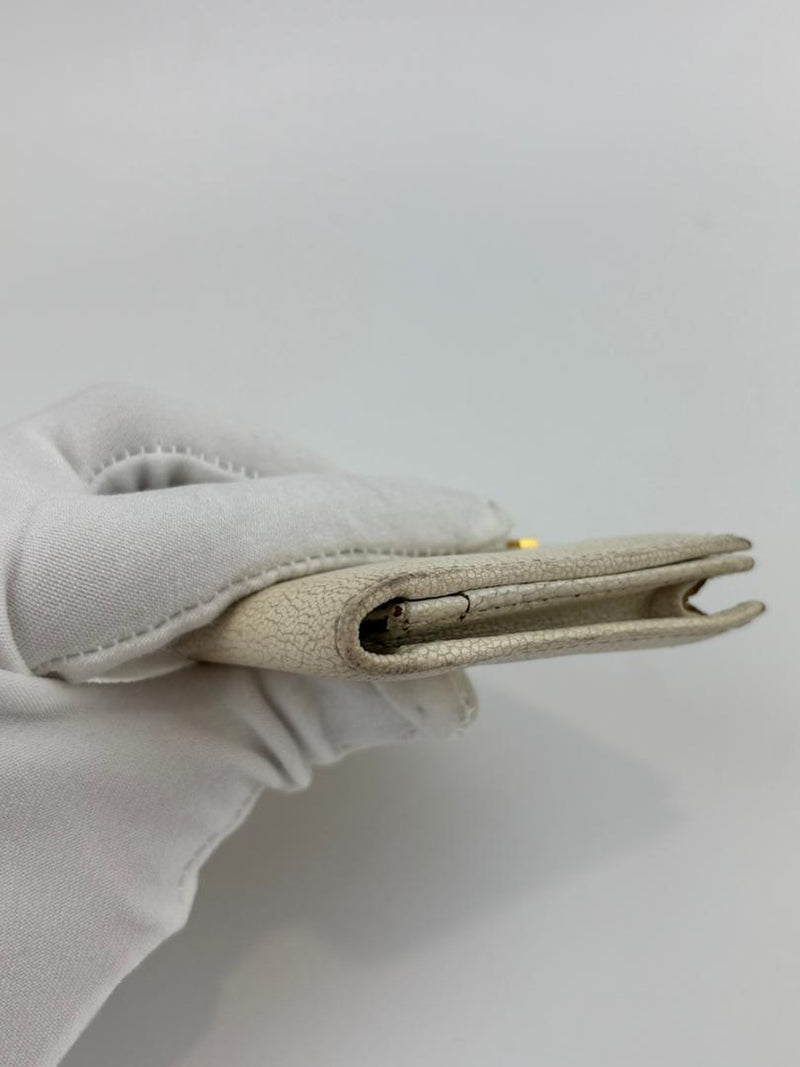 5M1122 Madras Bifold Card Holder Bianco