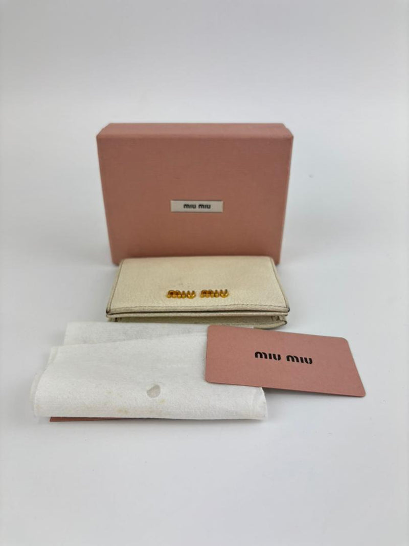 5M1122 Madras Bifold Card Holder Bianco