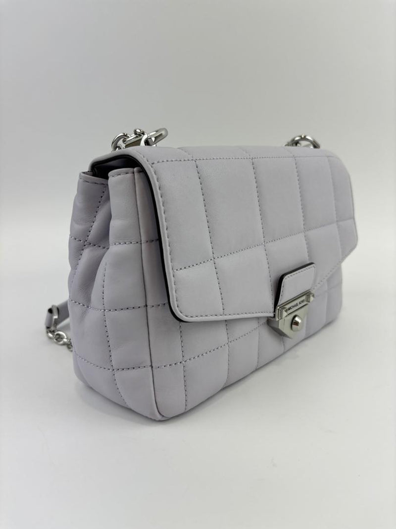 SoHo Large Quilted Leather Shoulder Bag Lilac