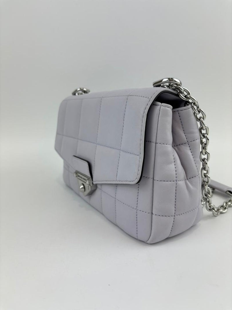 SoHo Large Quilted Leather Shoulder Bag Lilac