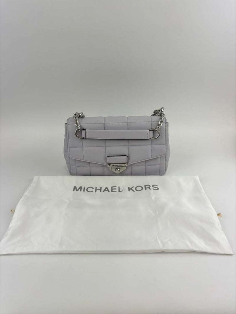 SoHo Large Quilted Leather Shoulder Bag Lilac