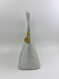 CC Medallion Tote Bag Light Blue Caviar GHW