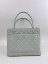 CC Medallion Tote Bag Light Blue Caviar GHW