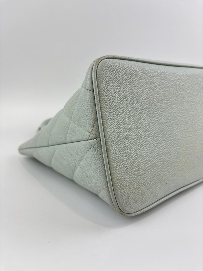 CC Medallion Tote Bag Light Blue Caviar GHW