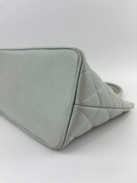 CC Medallion Tote Bag Light Blue Caviar GHW