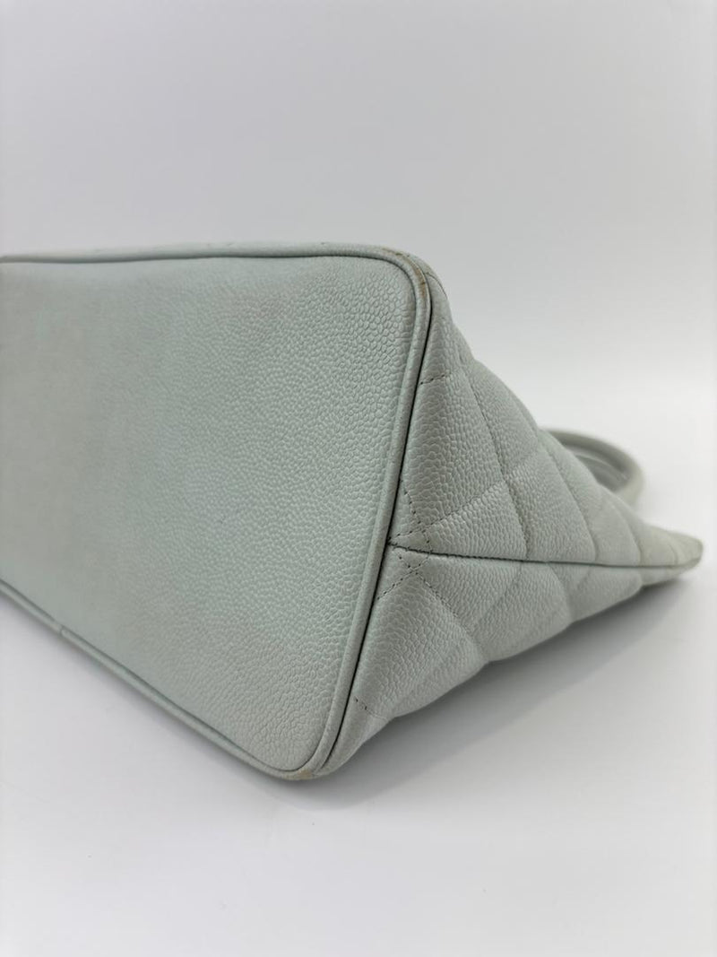 CC Medallion Tote Bag Light Blue Caviar GHW