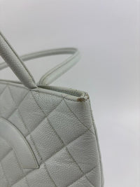 CC Medallion Tote Bag Light Blue Caviar GHW