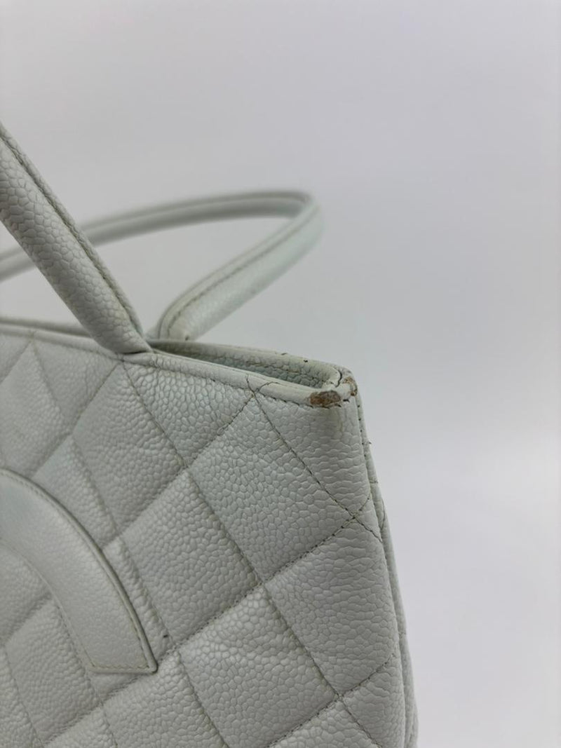 CC Medallion Tote Bag Light Blue Caviar GHW