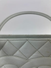 CC Medallion Tote Bag Light Blue Caviar GHW