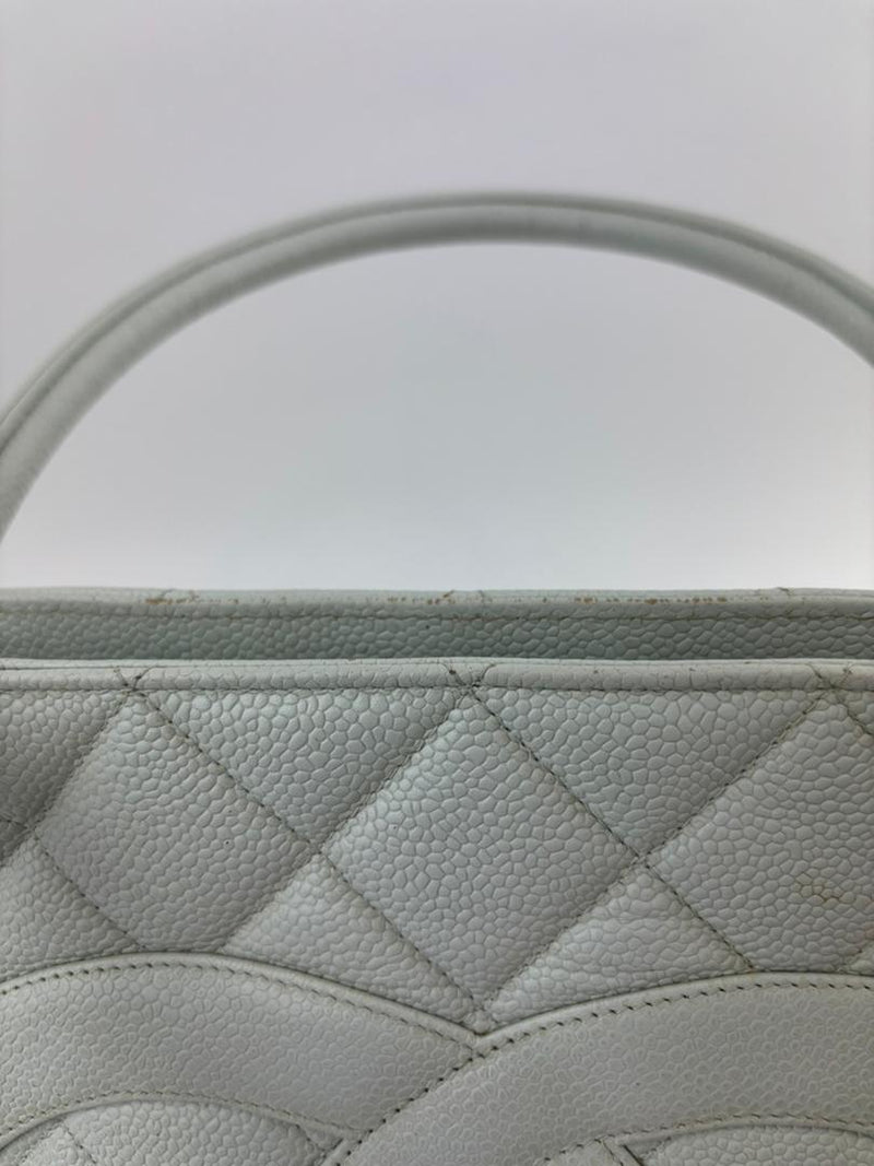 CC Medallion Tote Bag Light Blue Caviar GHW