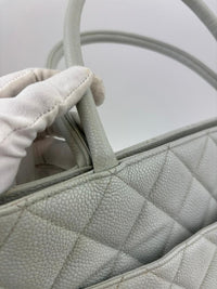 CC Medallion Tote Bag Light Blue Caviar GHW