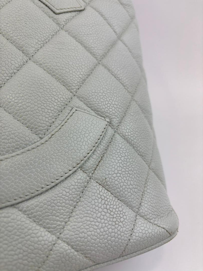 CC Medallion Tote Bag Light Blue Caviar GHW