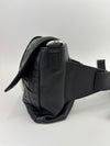 Large Zucca Embossed Baguette Convertible Belt Bag Black Nappa