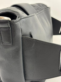 Large Zucca Embossed Baguette Convertible Belt Bag Black Nappa