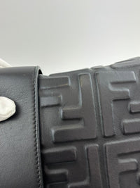 Large Zucca Embossed Baguette Convertible Belt Bag Black Nappa