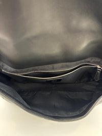 Large Zucca Embossed Baguette Convertible Belt Bag Black Nappa