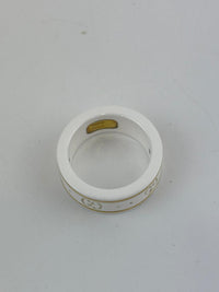 White Ceramic Cluster Ring Size 8