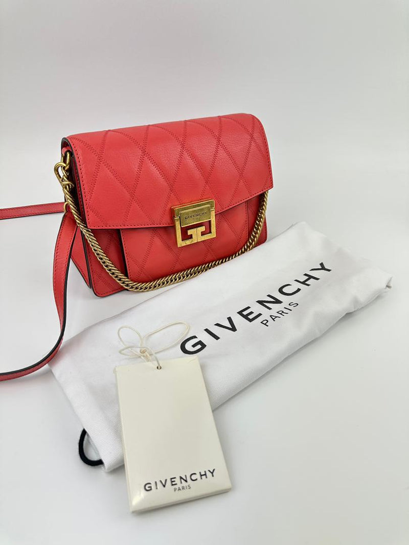 GV3 Small Crossbody Bag Red Quilted Goatskin
