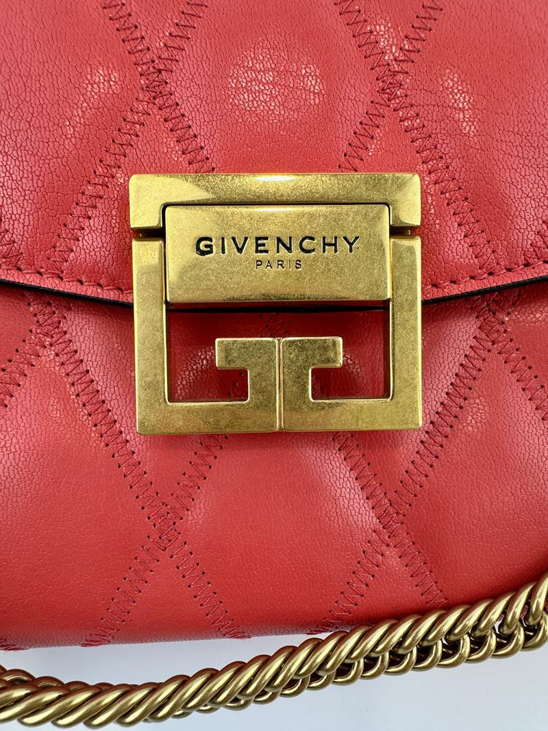 GV3 Small Crossbody Bag Red Quilted Goatskin