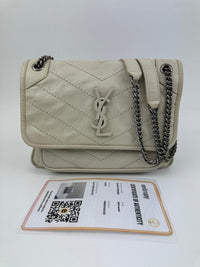 Baby Niki Bag White Crinkled Calfskin Leather