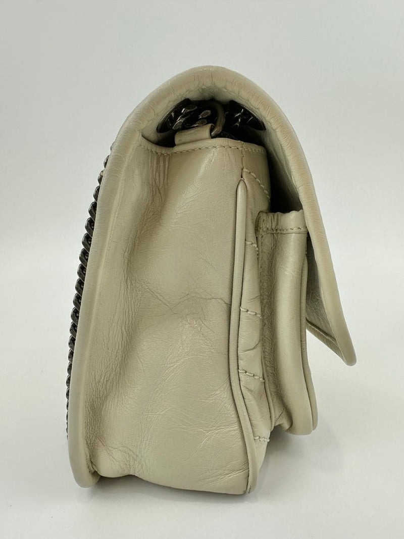 Baby Niki Bag White Crinkled Calfskin Leather